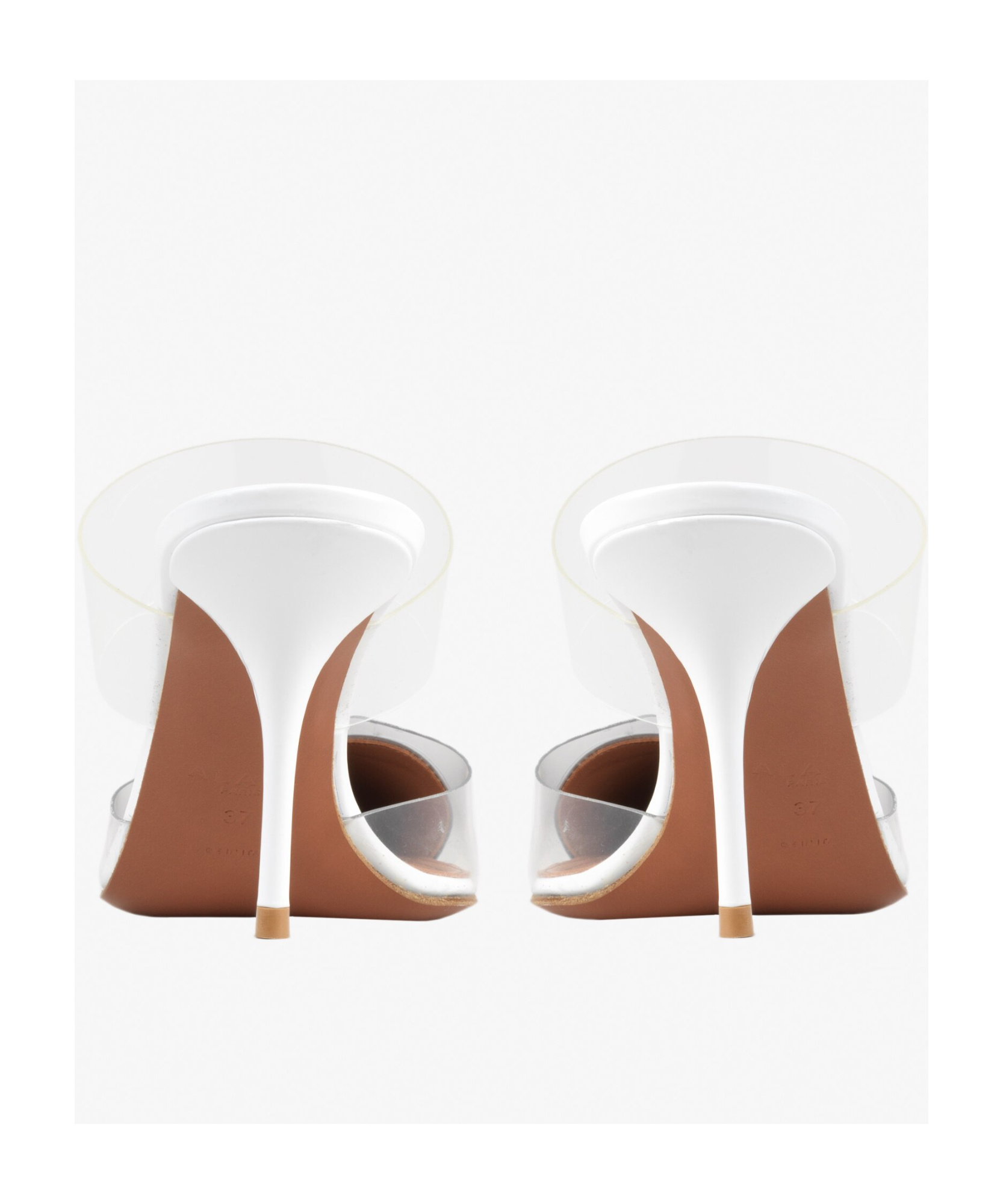 Alaïa Patent Leather Le Couer Mules 90 In White