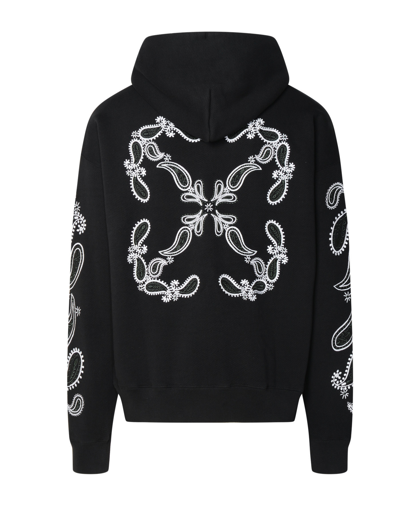 Off-white Arrow Bandana Print Hoodie In Black
