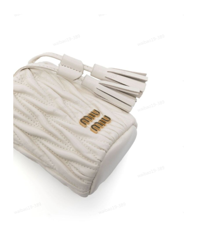 Miu Miu Mini Matelasse Quilted Shoulder Bag In White