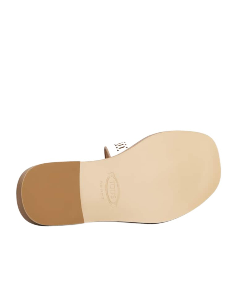Tod's Laser-cut Leather Sandals In White