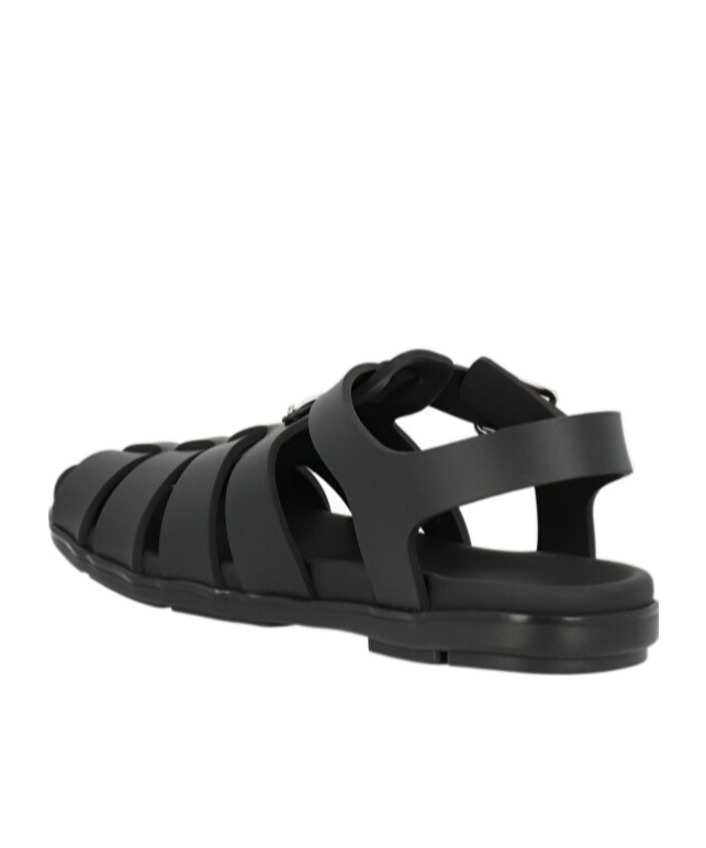 Shop Prada Rubber Fisherman Sandals In Black