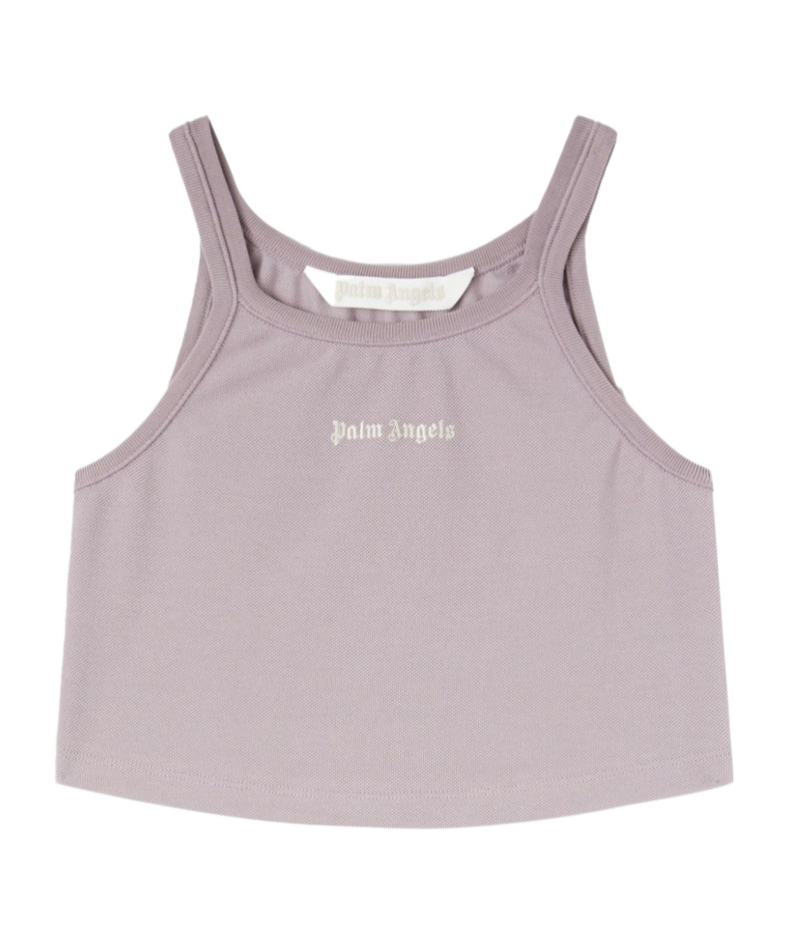 Palm Angels Logo Printed Short Vest In Gray