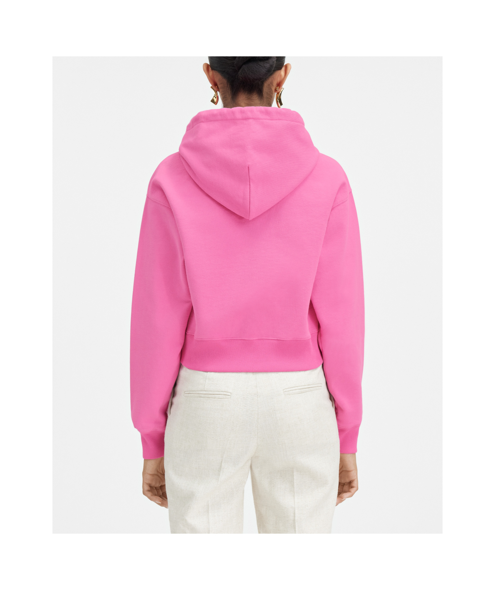 Jacquemus Logo Patch Drawstring Hoodie In Pink