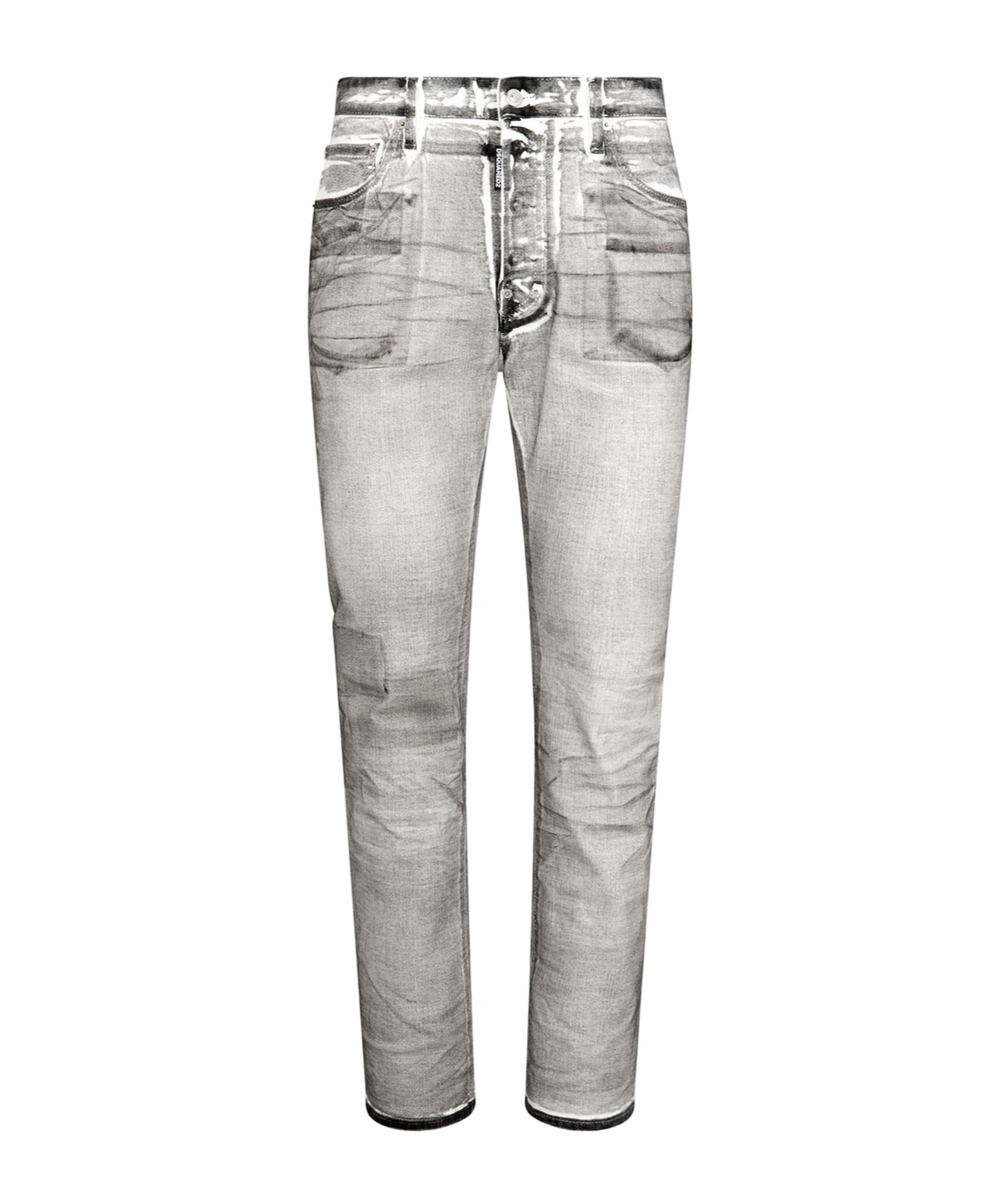 Dsquared2 Whiskering-effect Mid-rise Slim-fit Jeans In Gray