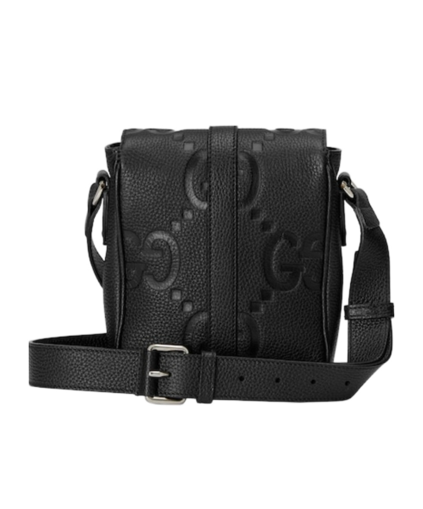 Gucci Small Jumbo Gg Messenger Bag In Black