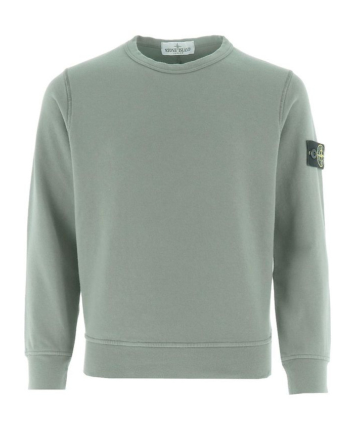 Stone Island Compass-badge Cotton Sweatshirt In Gray