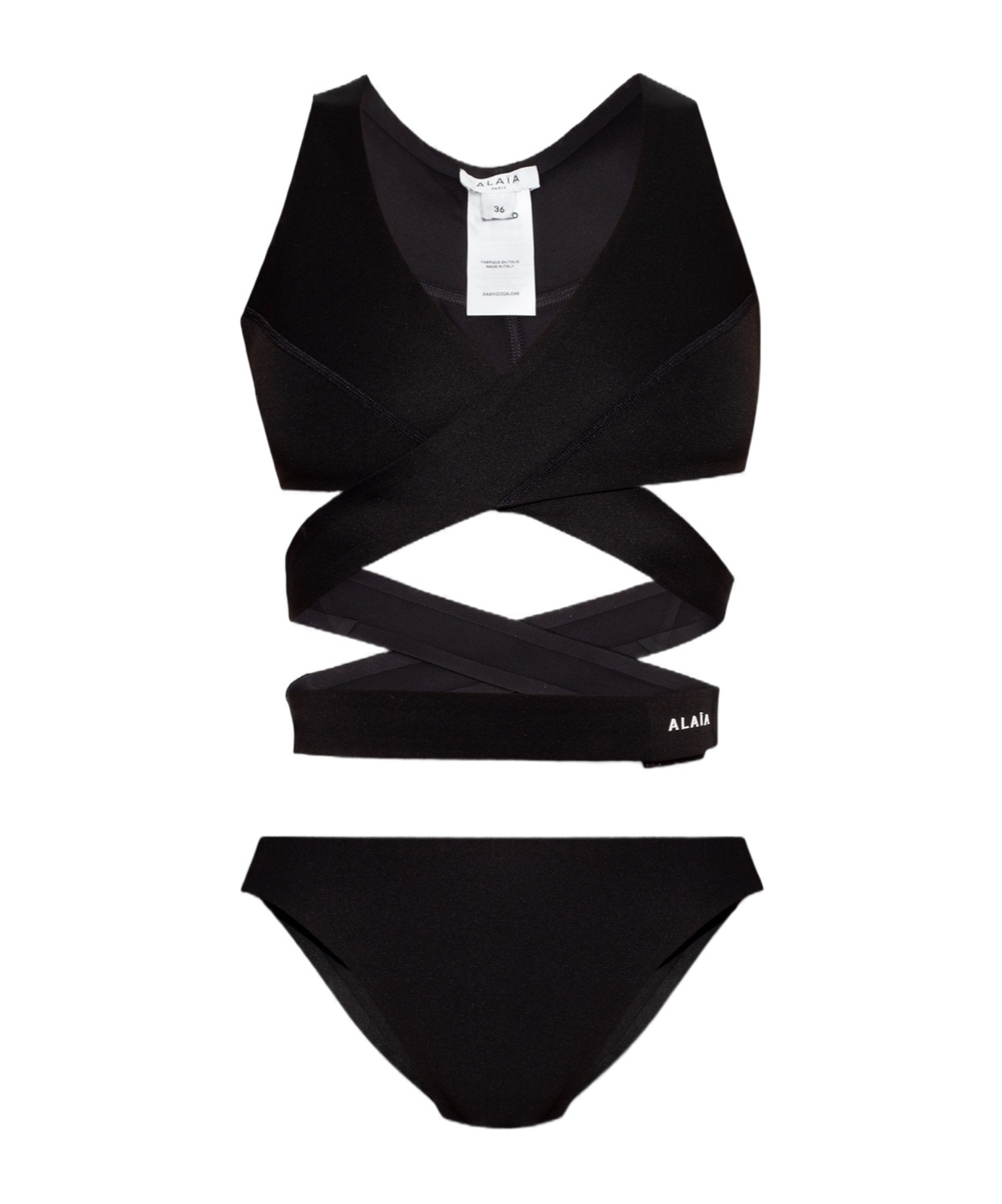 ALAÏA ALAÏA LOGO LETTERING CRISS-CROSS BIKINI SET