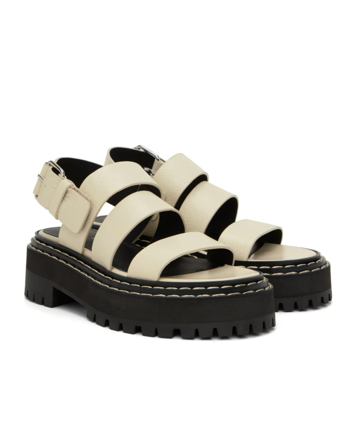 Shop Proenza Schouler Stitch Details Open-toed High-heeled Sandals In Black