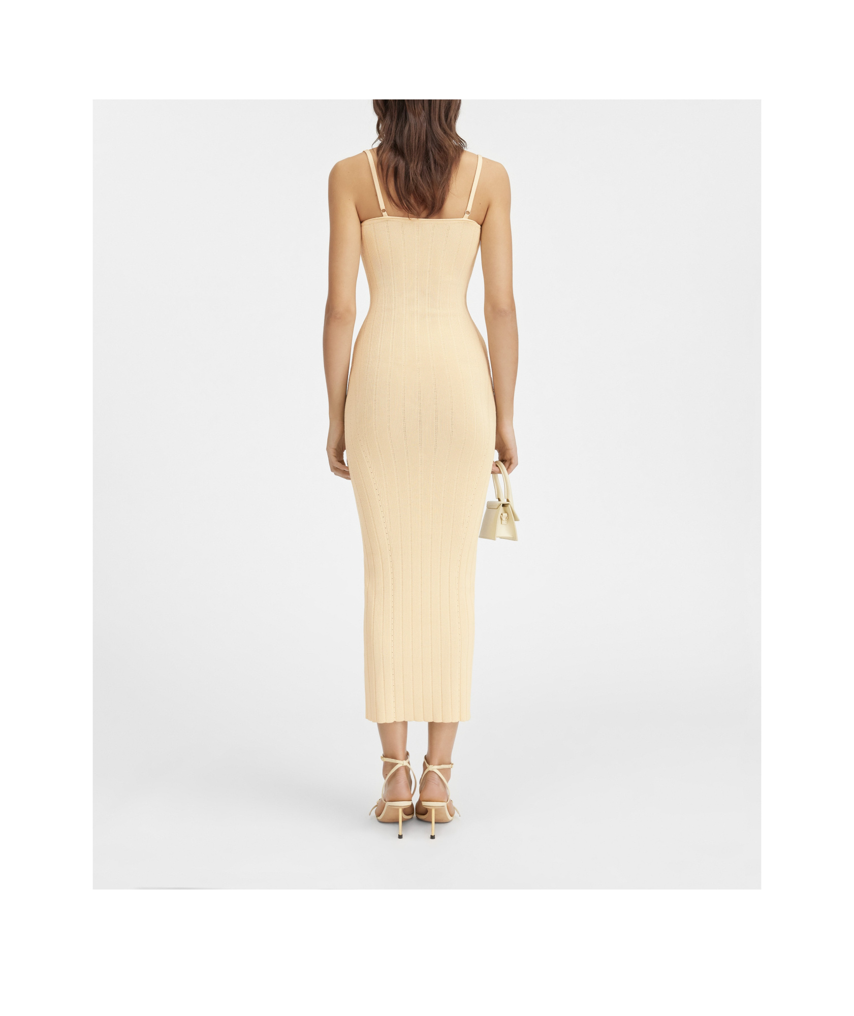 Jacquemus Womens Croco Beige La Robe Crayon Croco-pattern Cotton-woven Maxi Dress In Nude