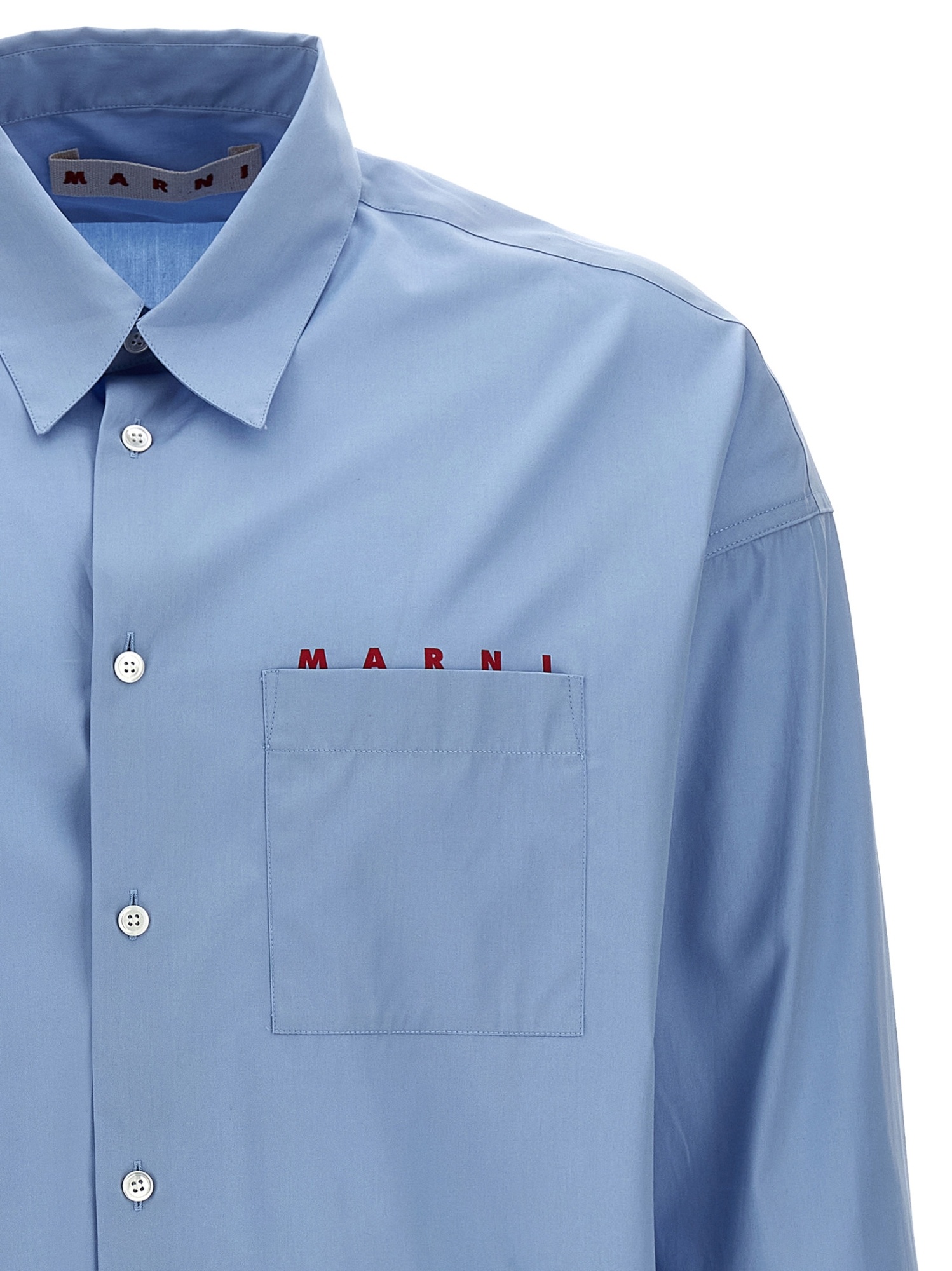 MARNI MARNI LOGO PRINTED LONG-SLEEVED SHIRT