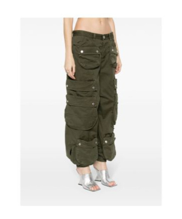 Dsquared2 Wide Leg Cargo Pants In Green