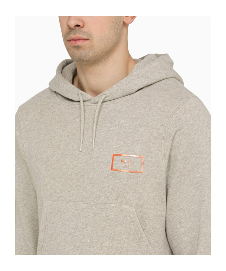 Shop Martine Rose Logo Hooded Sweater In Gray