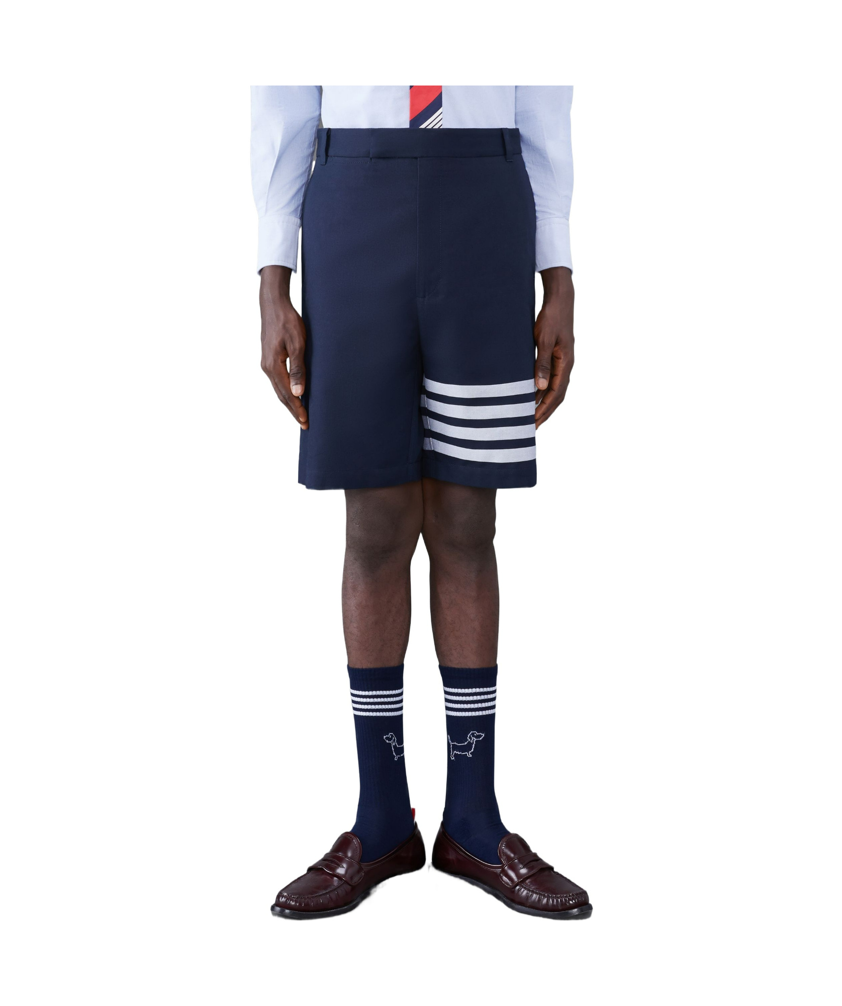 Thom Browne 4 Bar-stripe Cotton Shorts In Black