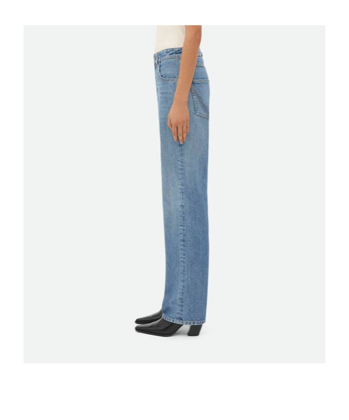 Shop Bottega Veneta Vintage Indigo Washed Boyfriend Denim In Blue