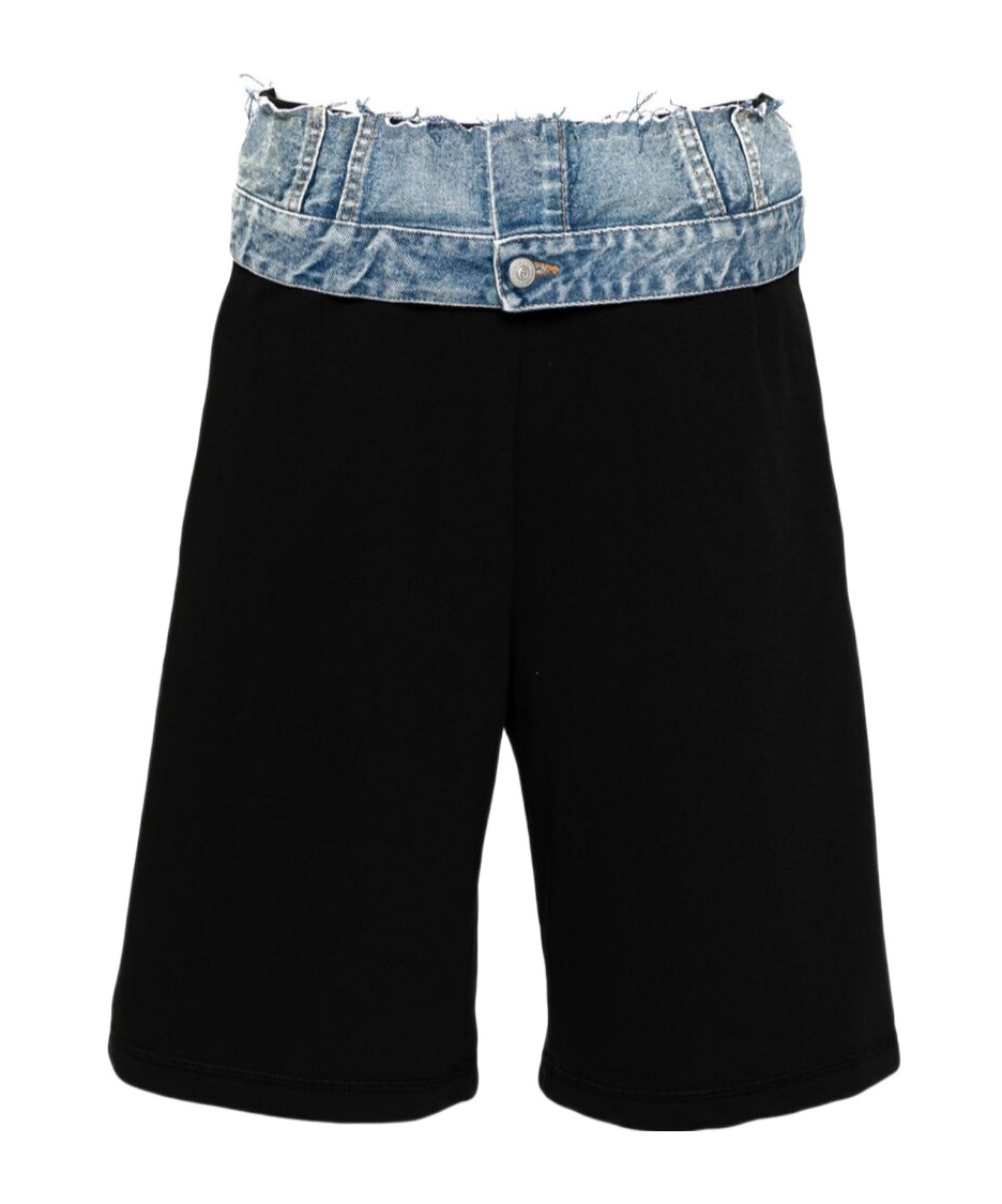 Mm6 Maison Margiela Denim-waist Track Shorts In Black