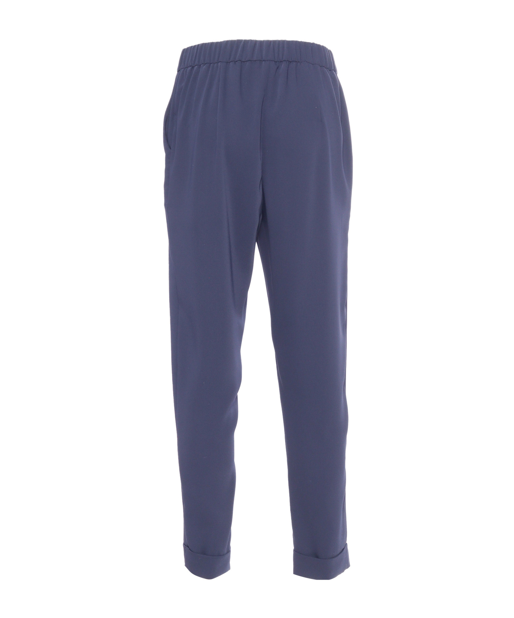 P.A.R.O.S.H P.A.R.O.S.H. MID-RISE TURN-UP HEM TAPERED TROUSERS 