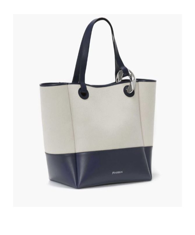 Jw Anderson Logo-stamp Leather Tote Bag In Black