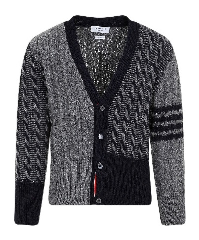 Thom Browne 4-bar Stripe Cardigan In Black