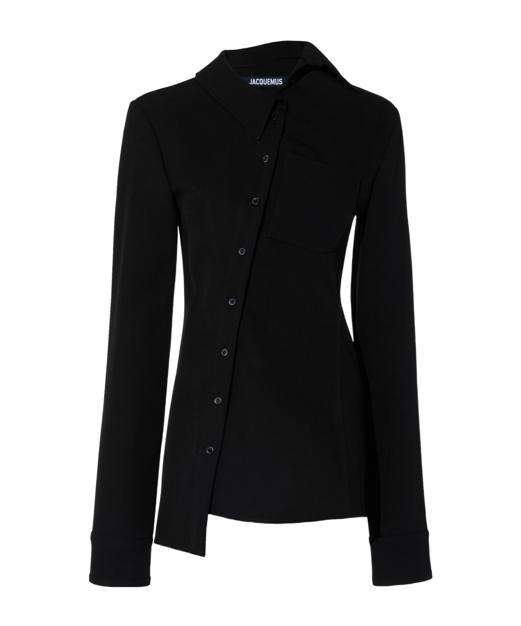 Jacquemus Asymmetric Shirt In Black