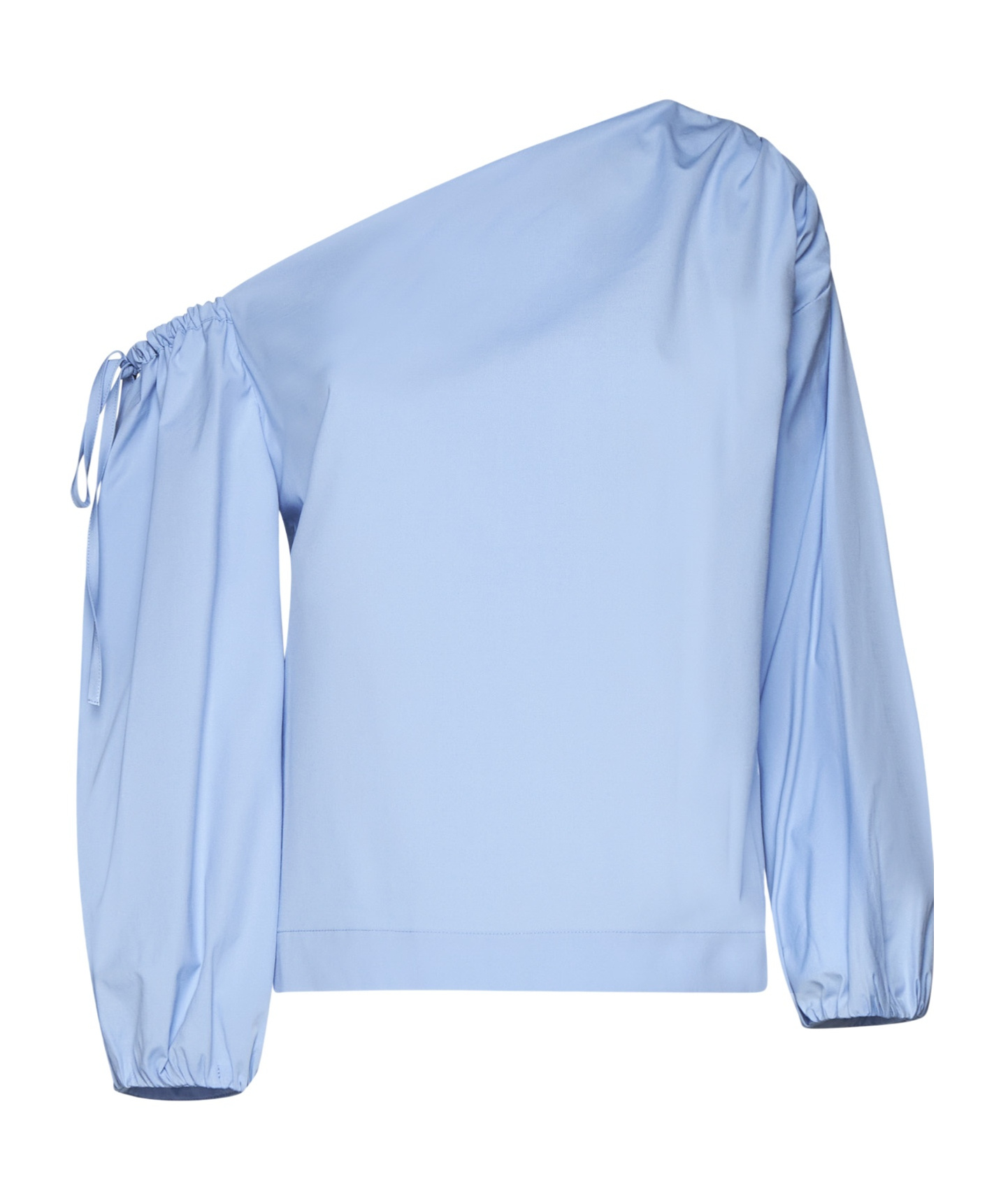 SEMICOUTURE ASYMMETRIC-NECK COTTON BLOUSE