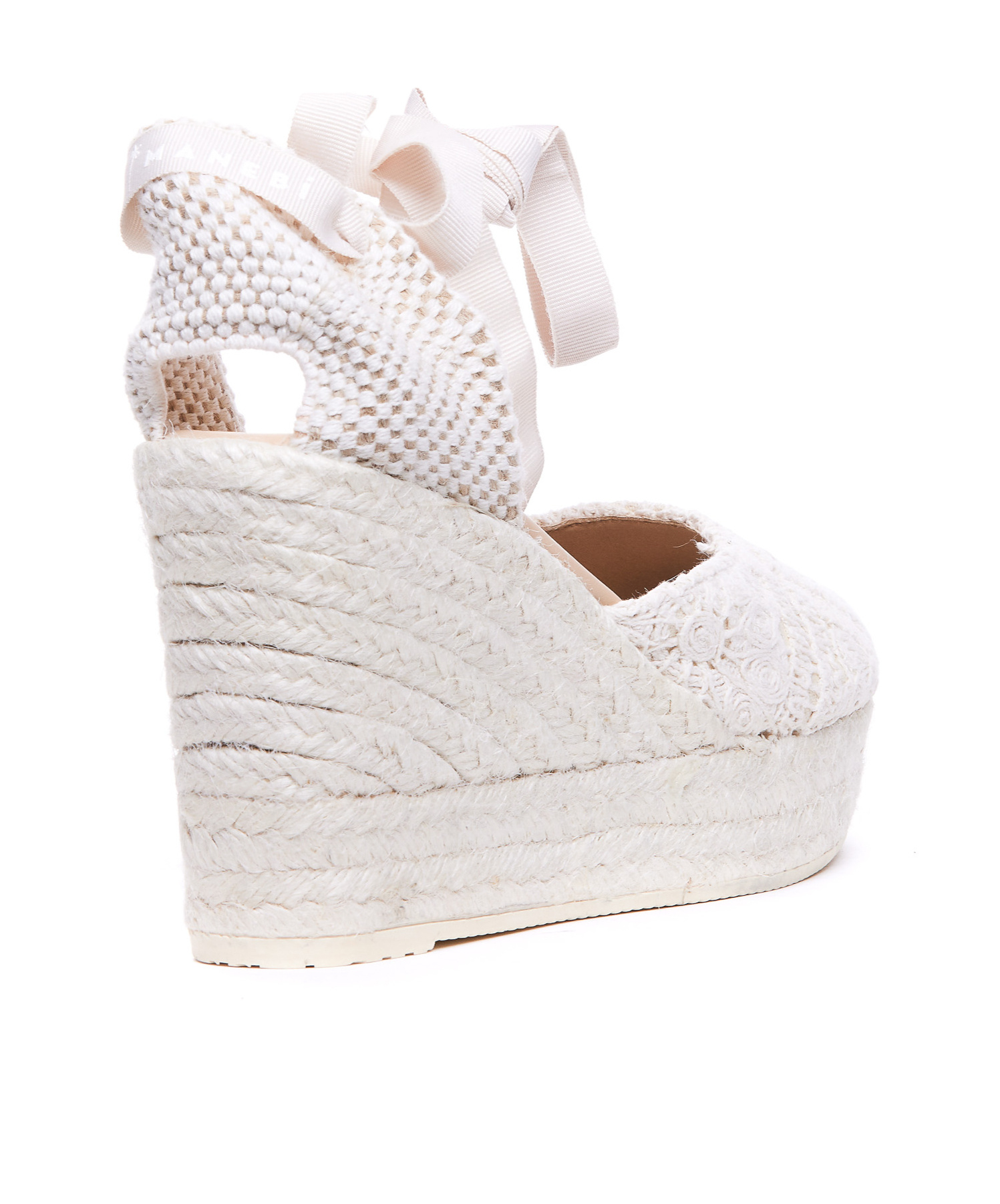 Manebi Manebí Yucatán Crochet Cotton Wedge Espadrilles In White