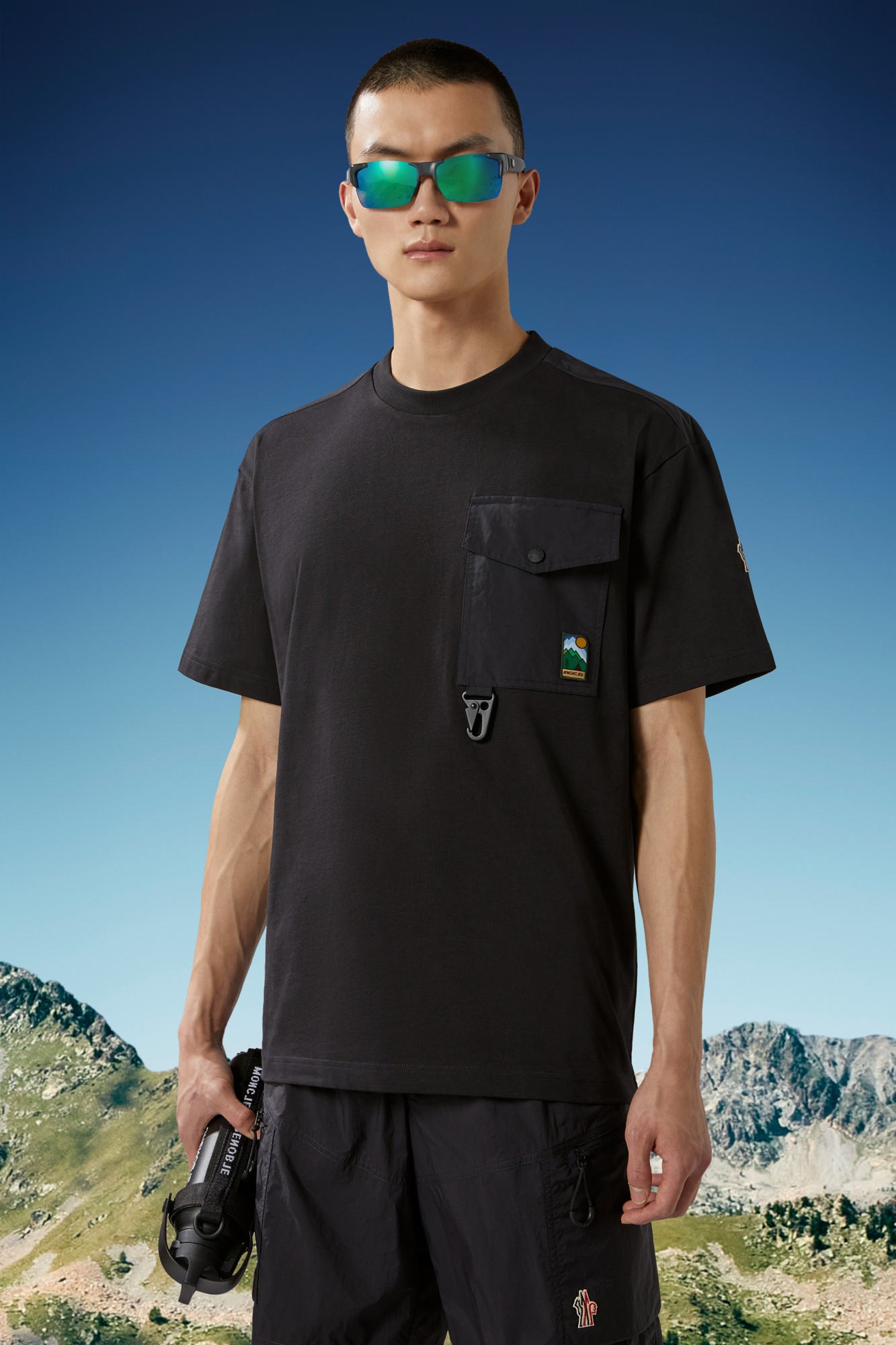 Moncler Logo-patch Cotton T-shirt In Black