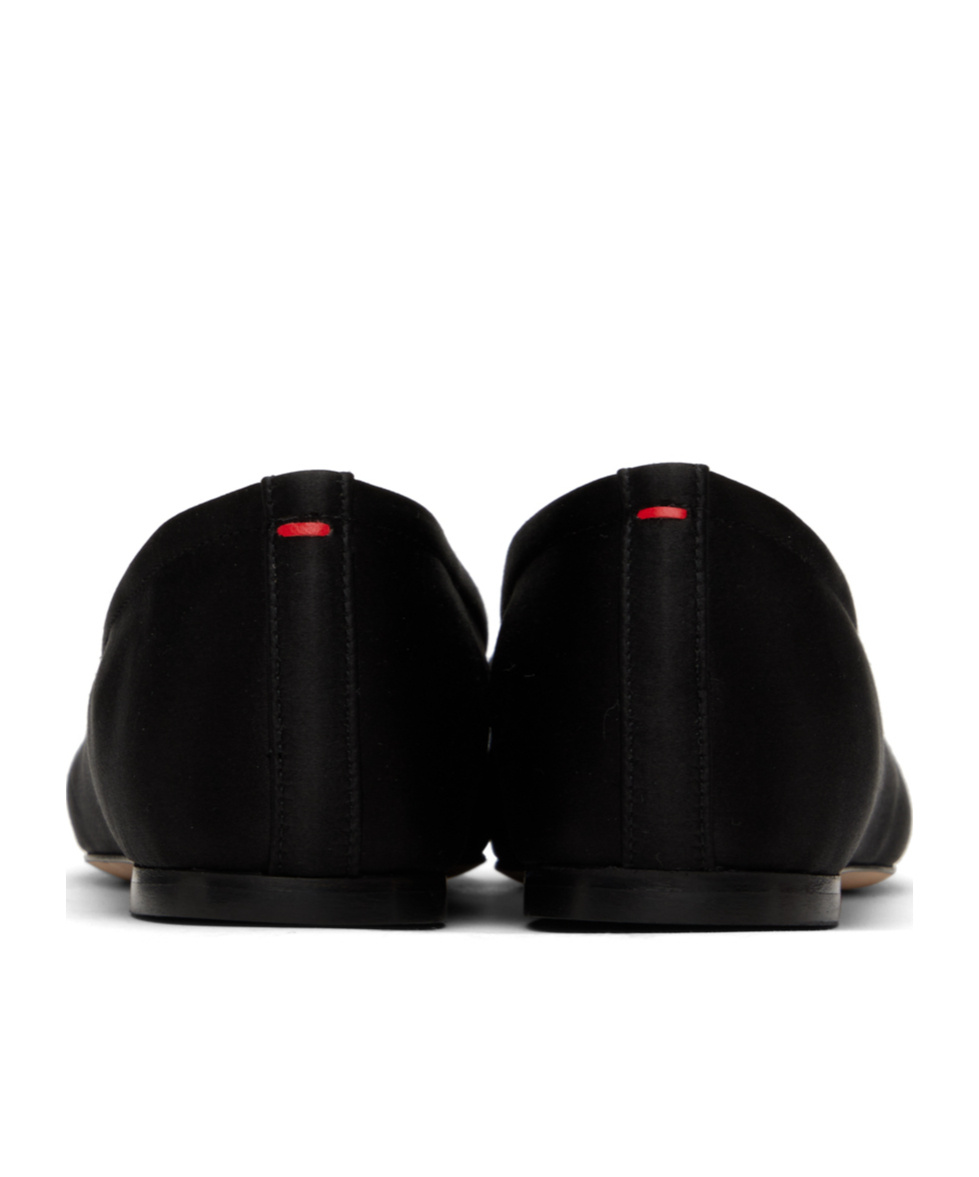 Aeyde 5mm Gabriella Satin Flats In Black