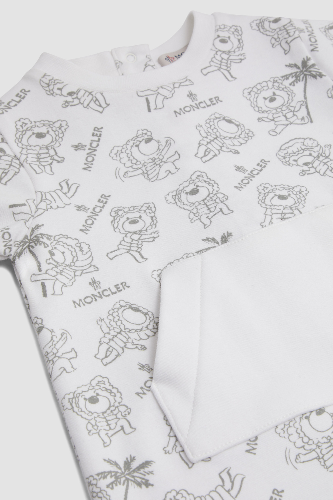 Moncler Teddy Bear Pattern Jumpsuit In White