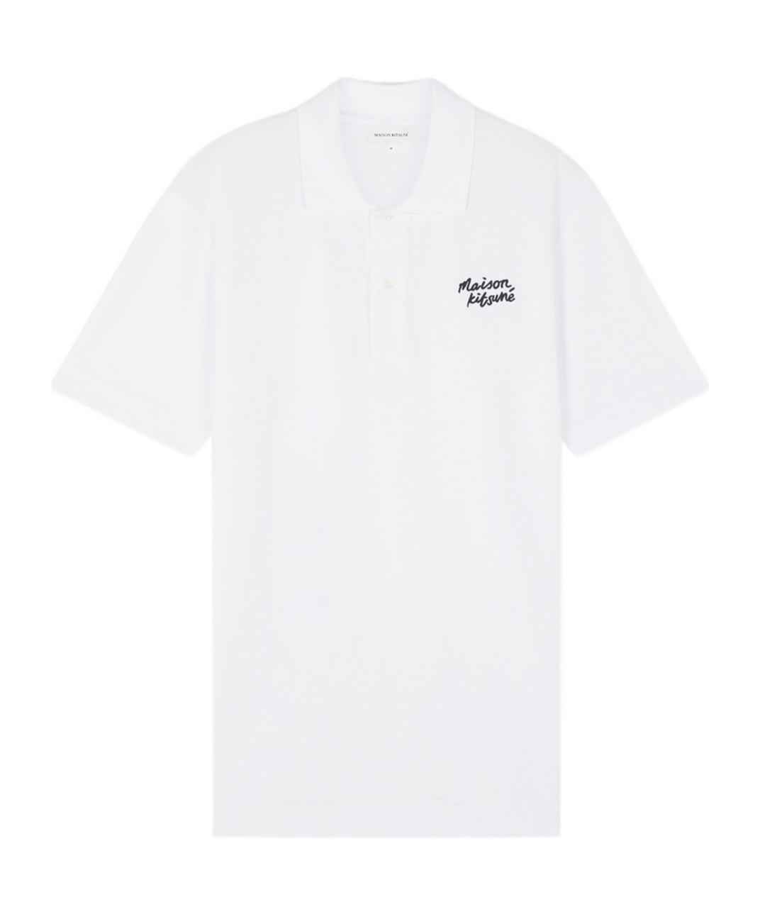 Maison Kitsuné Handwriting Cotton Polo Shirt In White