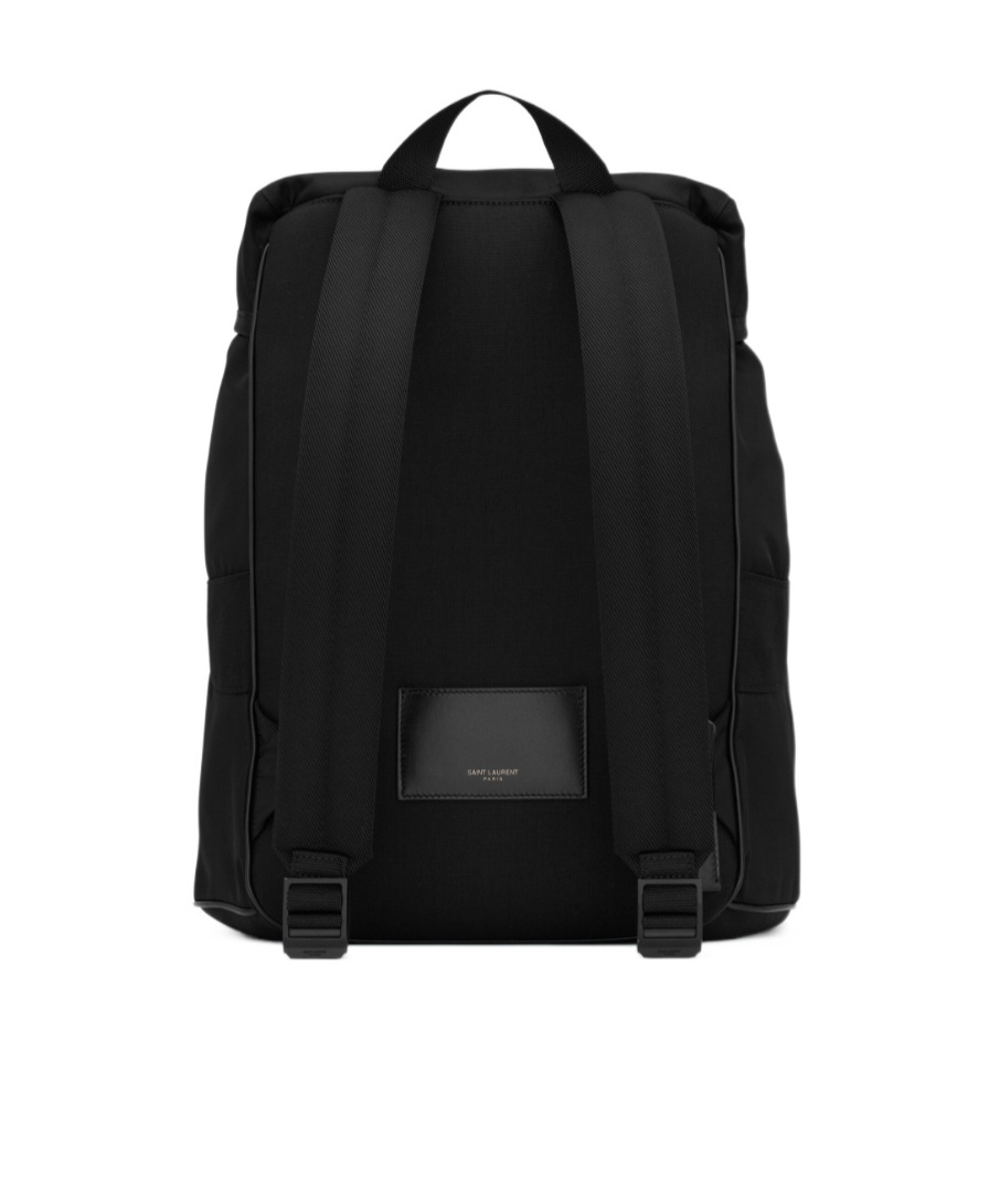 Saint Laurent Logo-embroidered Padded Backpack In Black