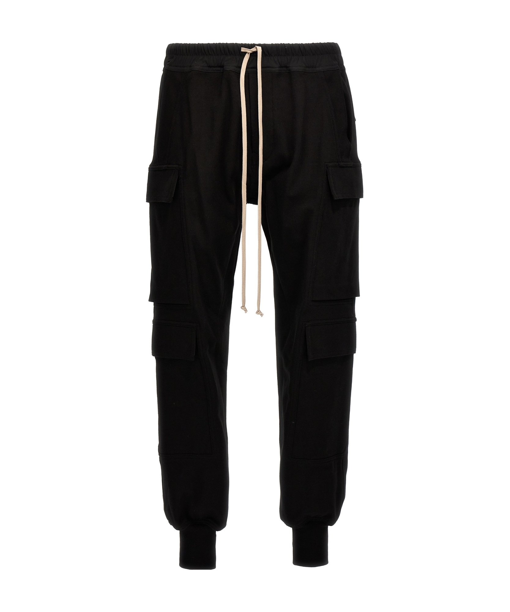 Rick Owens Men Mastodon Megacargo Organic Cotton Jogging Trouser In Black