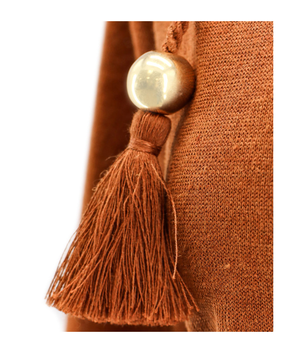 Max Mara Quirite Tie Neck Sweater In Brown