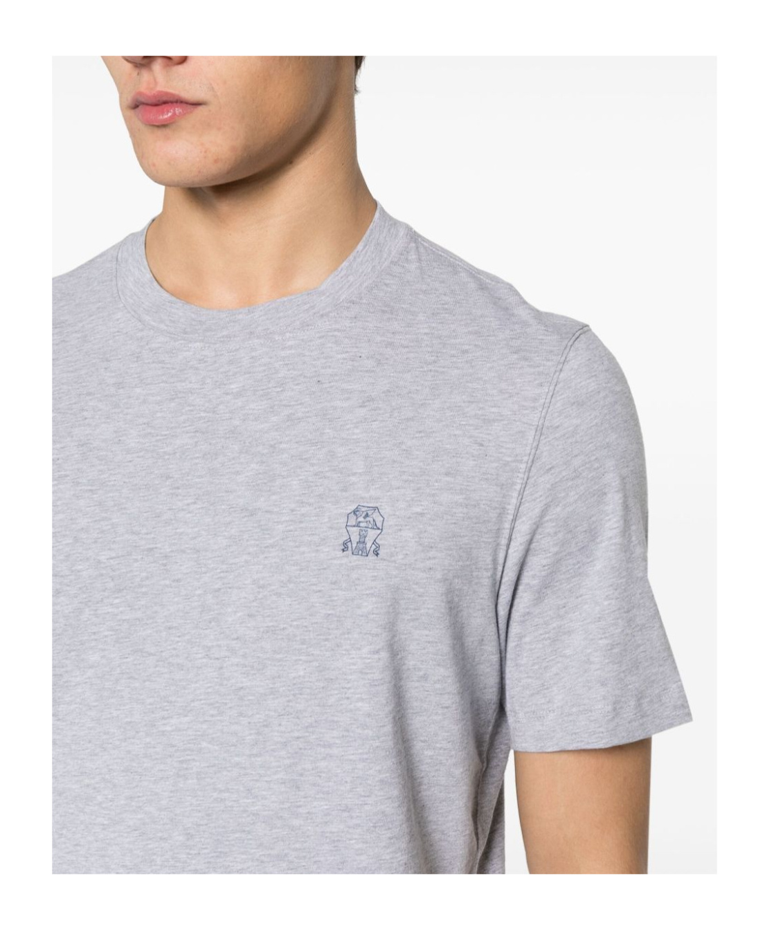 Brunello Cucinelli Logo Printed Crewneck T-shirt In White