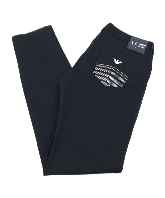 Shop Armani Jeans Logo Brand Jeans In Black