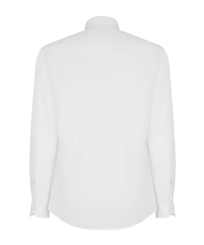 Fendi Slogan-embroidered Cotton Shirt In White