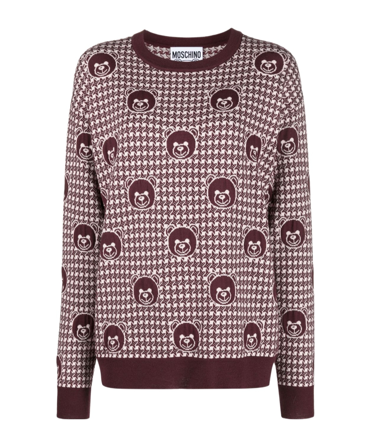 Moschino Long-sleeved Pattern Sweater In Red