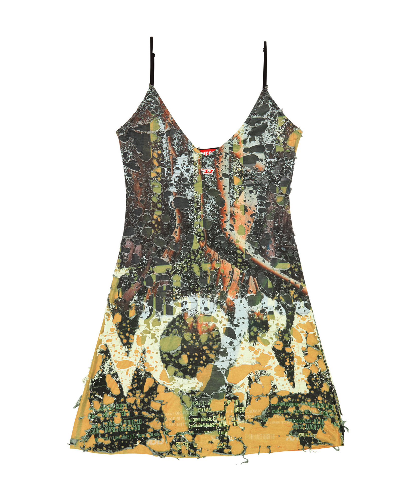 Diesel D-jena-dev Distressed Minidress In Black