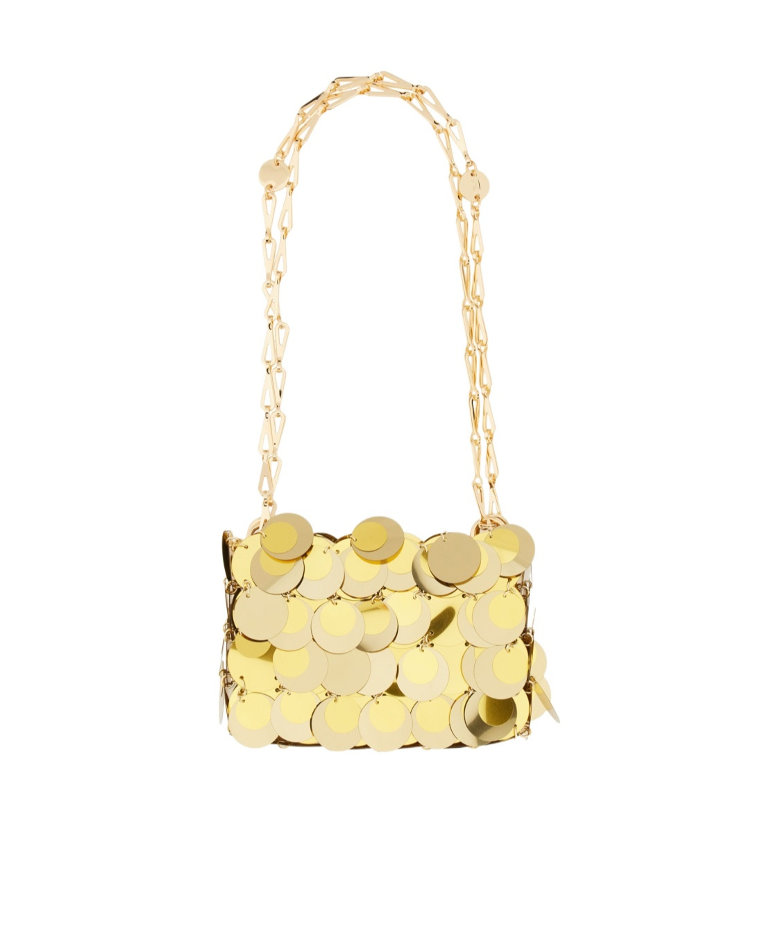 Rabanne Sparkle Discs Shoulder Bag In Nude