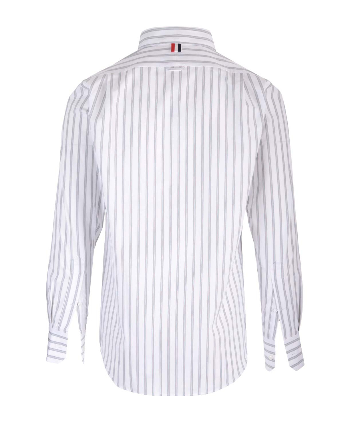 Thom Browne Straight Fit Mini Round Collar Shirt In White