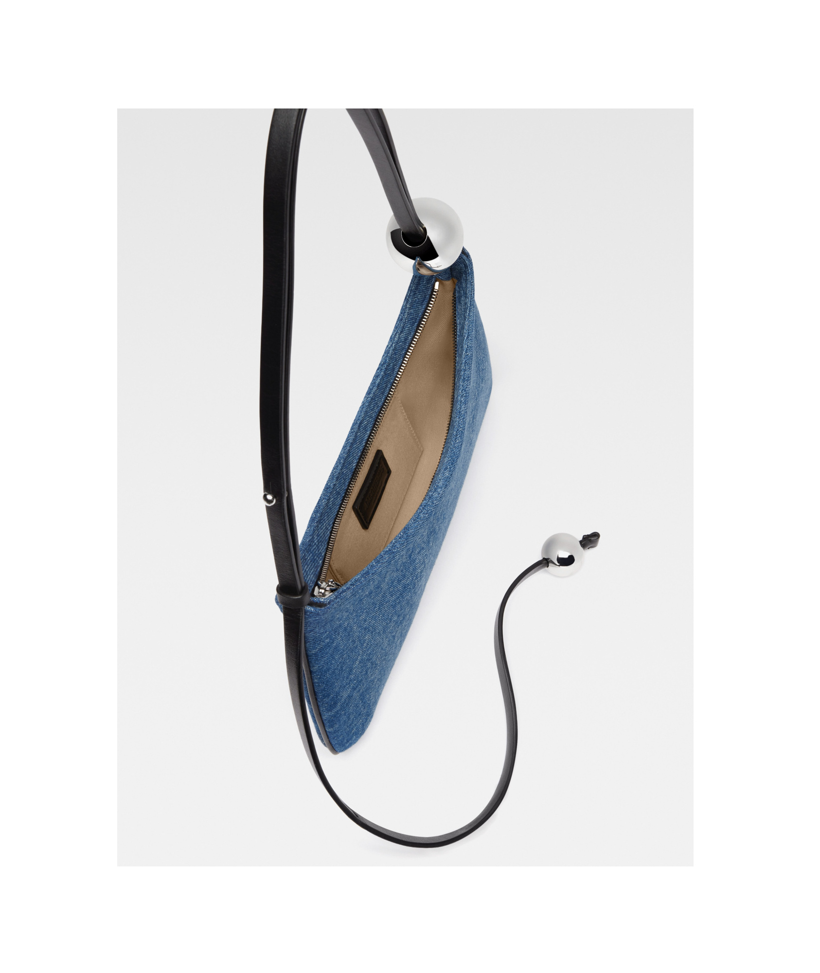 Shop Jacquemus Le Bisou Perle Beaded Shoulder Bag In Blue