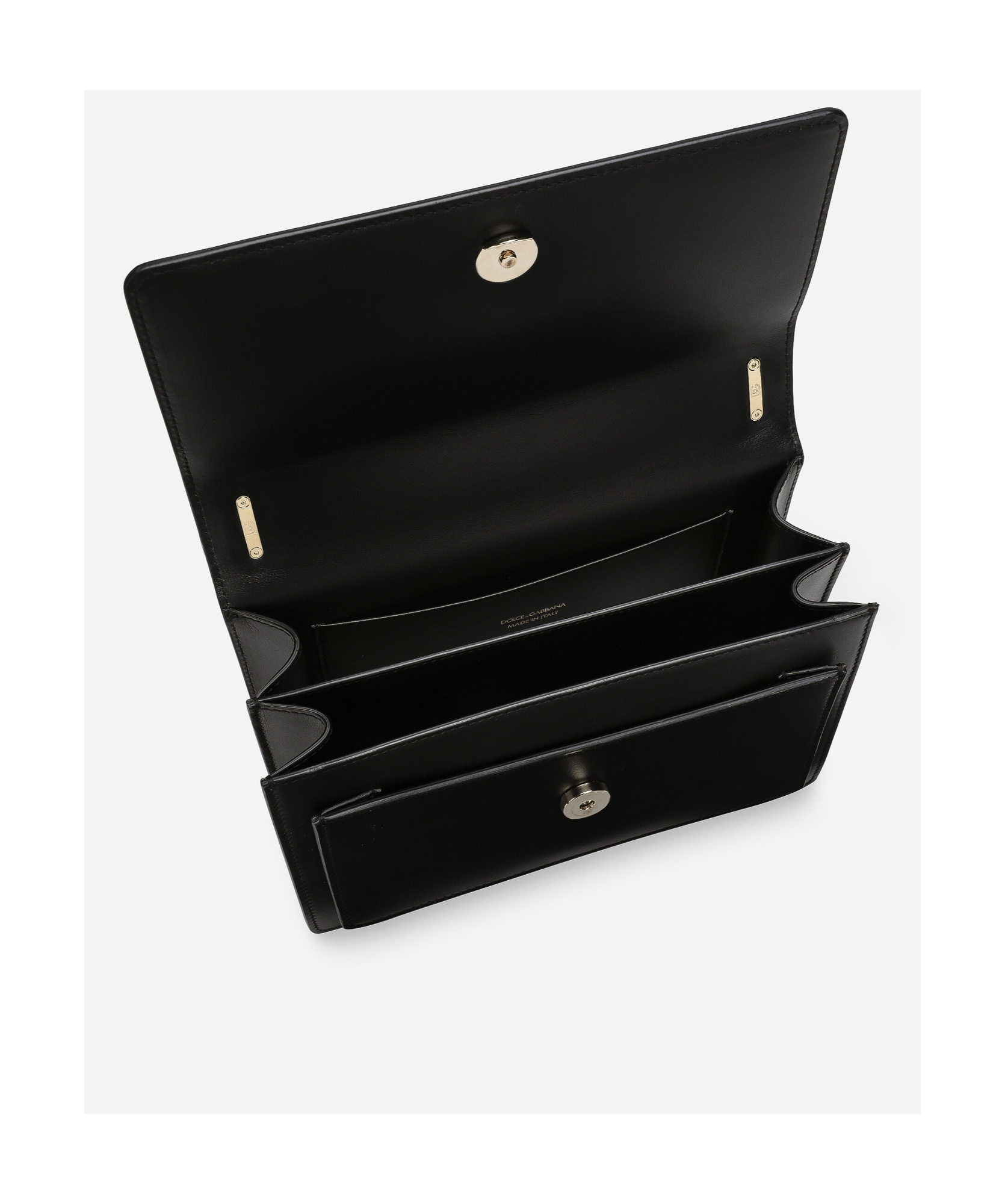 Dolce & Gabbana Logo-plaque Leather Crossbody Bag In Black