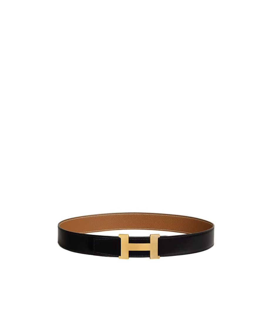 Pre-owned Hermes Logo Double-sided Belt In Brown