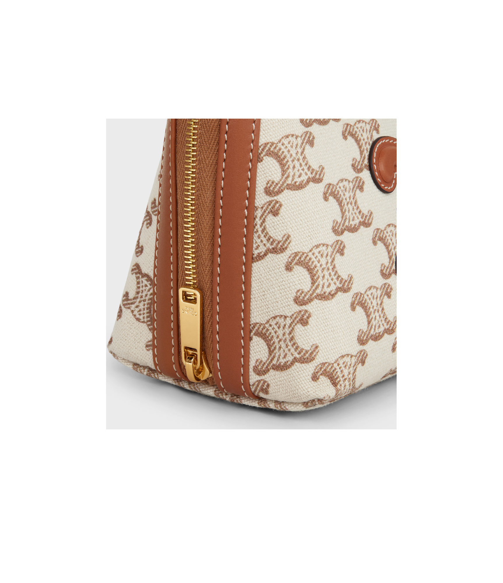 CELINE CLUTCH ON CHAIN CUIR TRIOMPHE IN TEXTILE WITH TRIOMPHE PRINT AND CALFSKIN