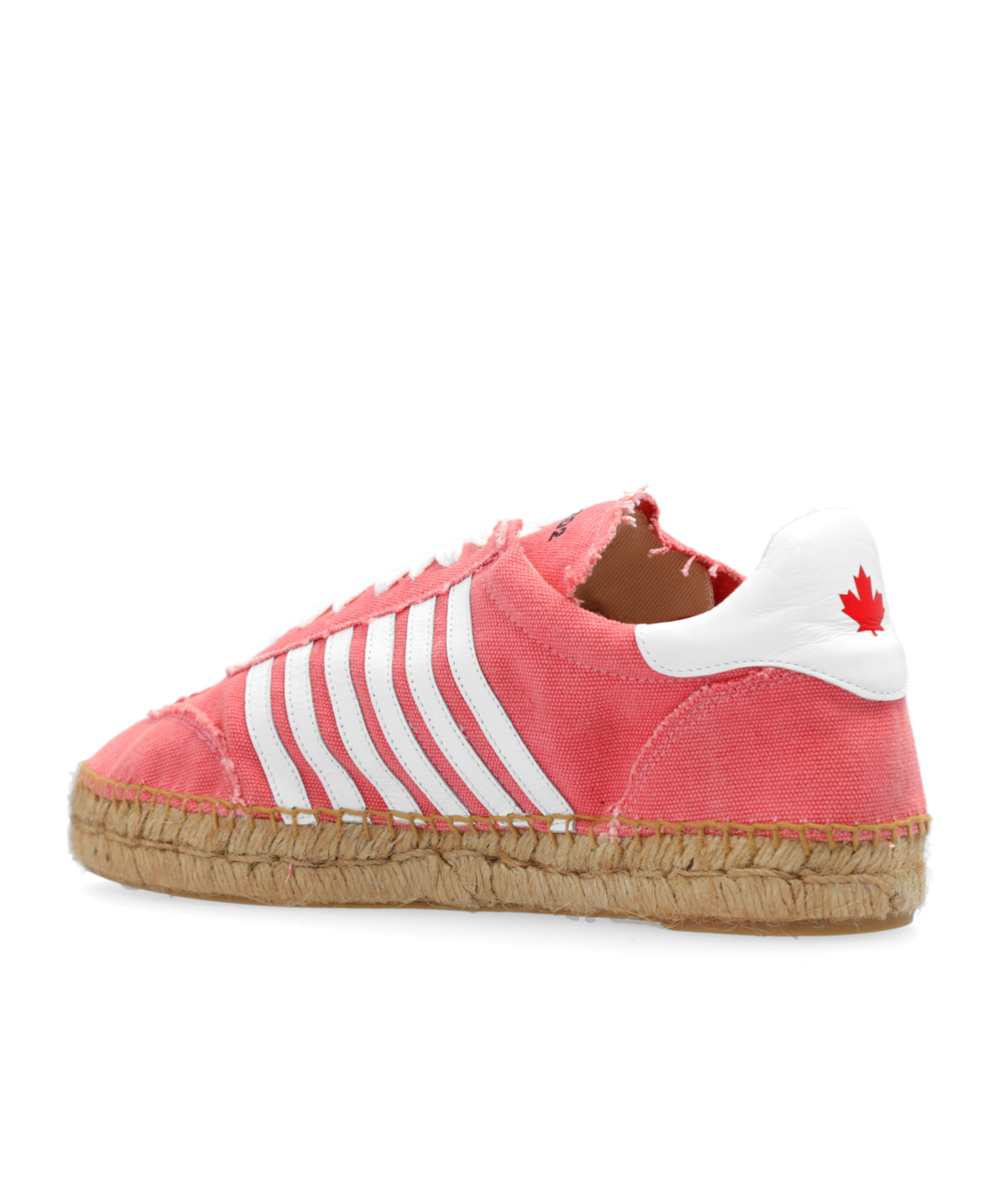 Dsquared2 Stripe-detail Lace-up Espadrilles In Red