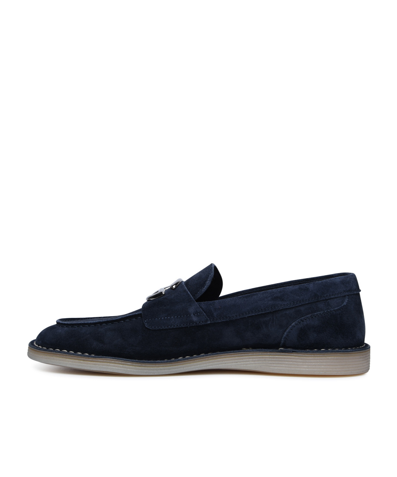 Dolce & Gabbana Dg Logo Suede Loafers In Black