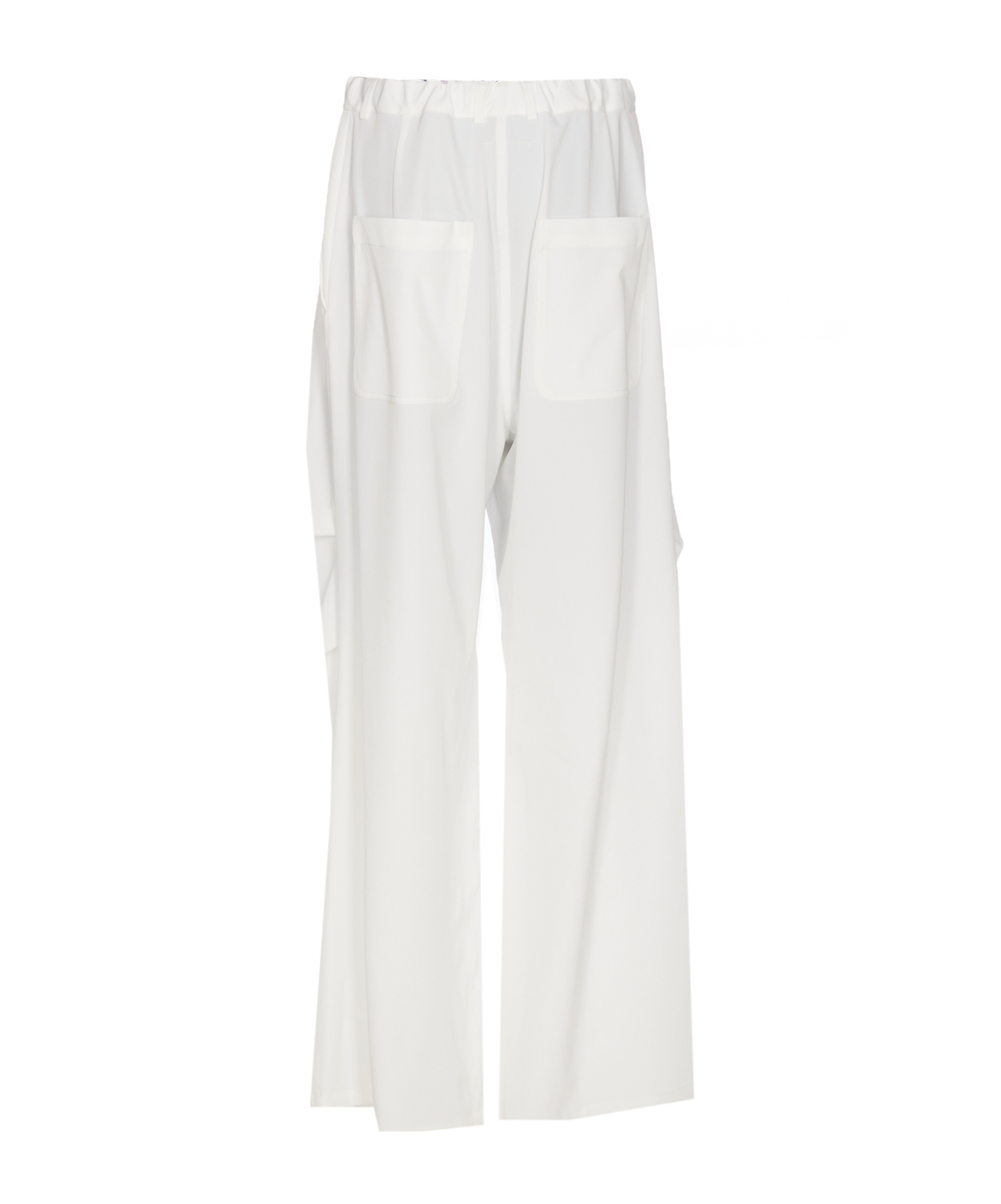 Mm6 Maison Margiela Drawstring-waist Palazzo Trousers In White