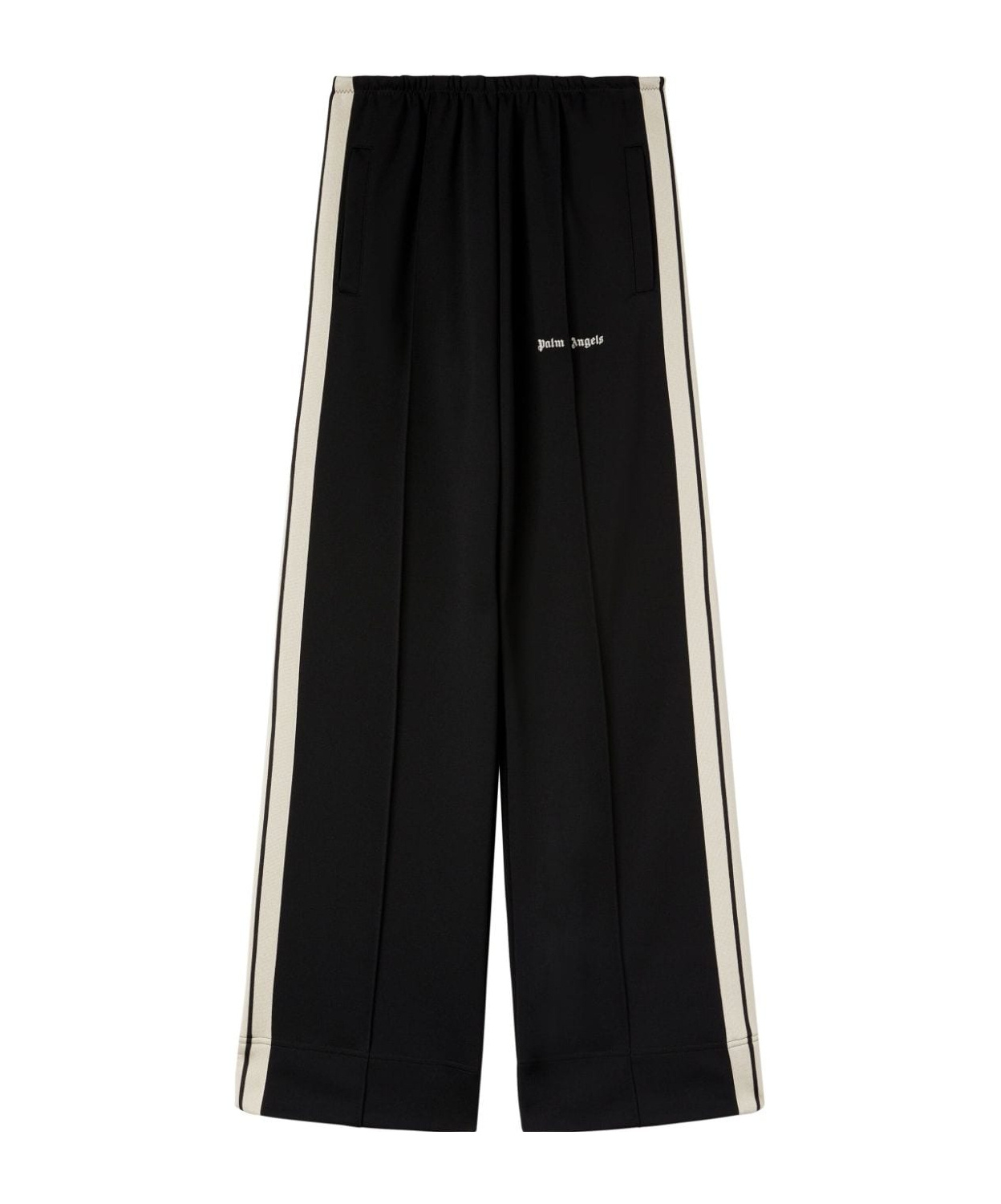 PALM ANGELS PALM ANGELS LOGO EMBROIDERED WIDE LEG TRACK PANTS 