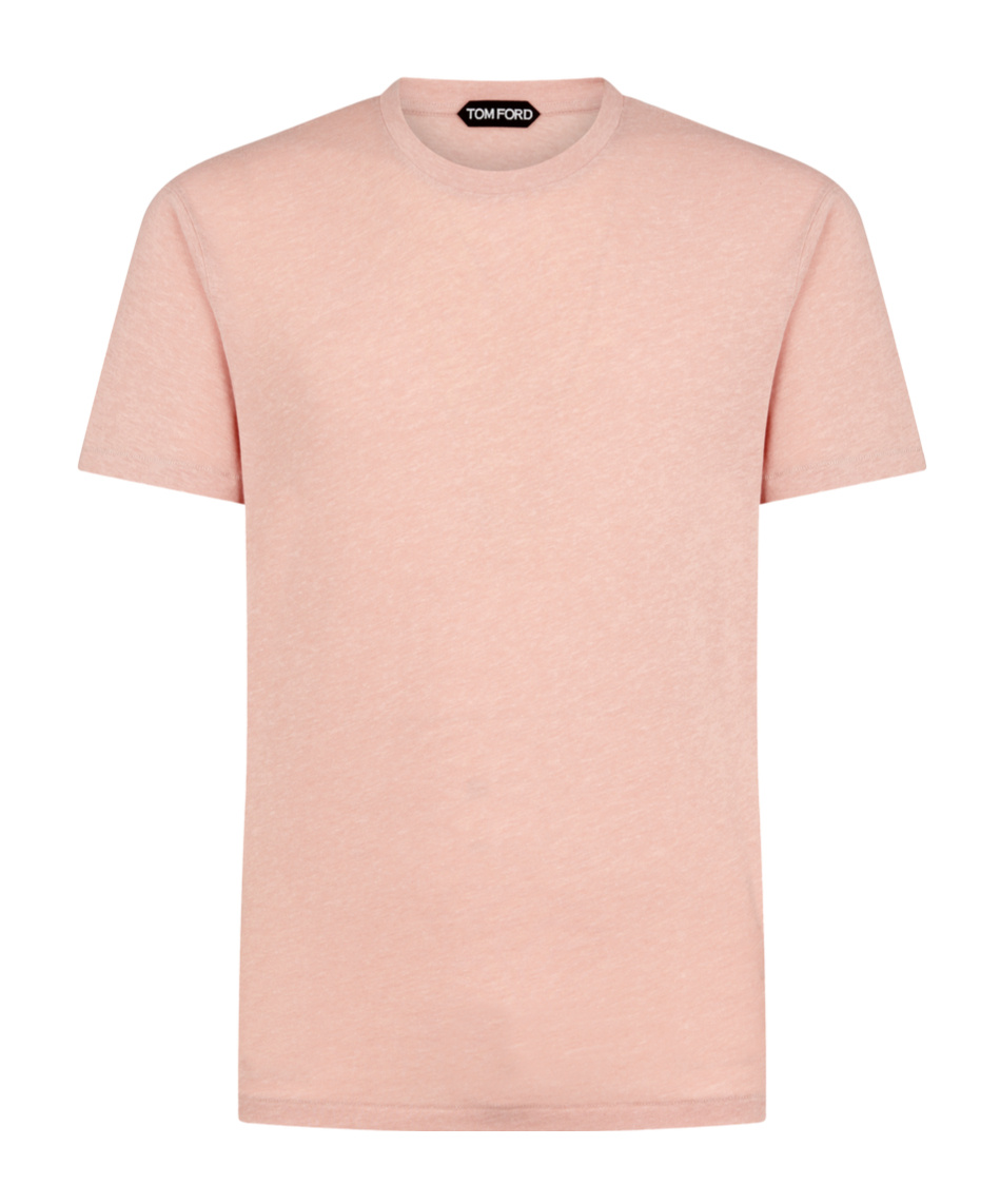 Tom Ford Cotton Blend Crewneck T-shirt In Dusty Pink