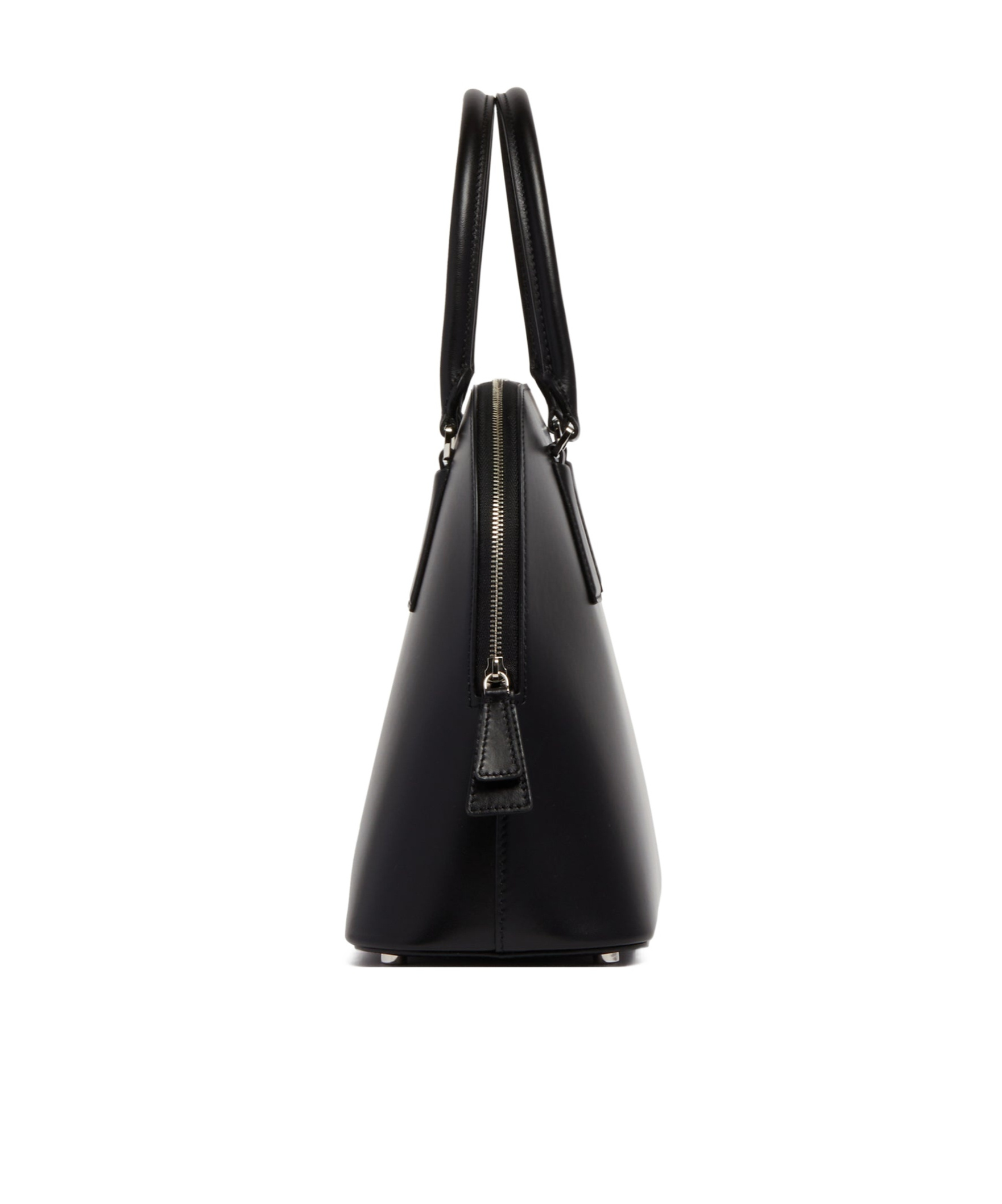 The Row Nina S Leather Tote In Black