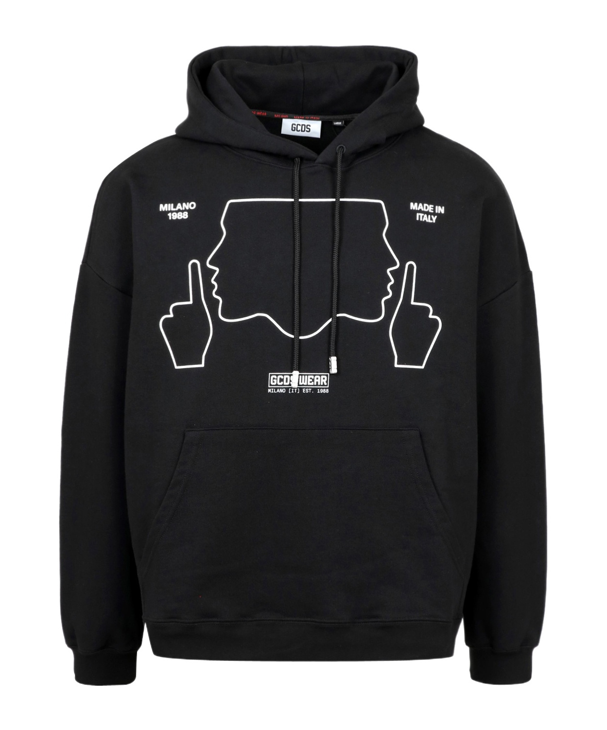 Gcds Do Not Talk To Me Cotton Hoodie In Black